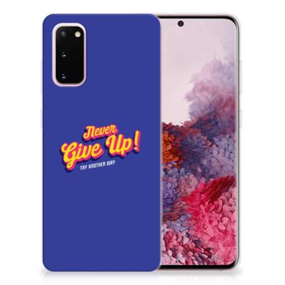 Samsung Galaxy S20 Siliconen hoesje met naam Never Give Up Samsung Galaxy S20 Siliconen hoesje met naam Never Give Up