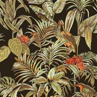DUTCH WALLCOVERINGS behang bird-of-paradise zwart - thumbnail