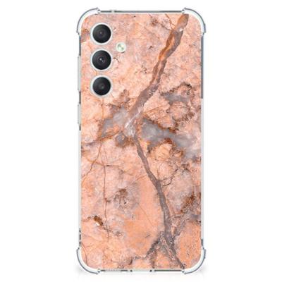 Samsung Galaxy S23 FE Anti-Shock Hoesje Marmer Oranje Samsung Galaxy S23 FE Anti-Shock Hoesje Marmer Oranje