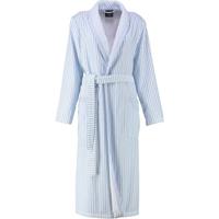 Cawö Cawö Dames Badjas met Sjaalkraag 3423 mittelblau 36 - thumbnail