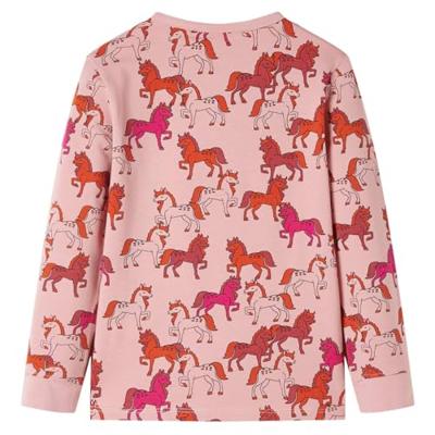 Kinderpyjama met lange mouwen paardenprint 116 lichtroze Kinderpyjama met lange mouwen paardenprint 116 lichtroze