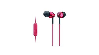 Sony MDR-EX110AP In Ear oordopjes Kabel Stereo Rood Headset Mobiele telefoon