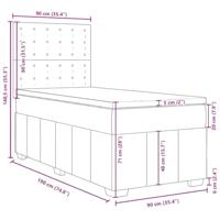 Boxspring met matras stof zwart 90x190 cm - thumbnail