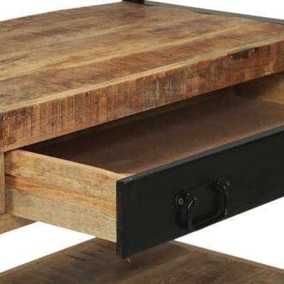VidaXL Keukenrek bruin en zwart 80 x 40 x 160 cm massief mango hout VidaXL Keukenrek bruin en zwart 80 x 40 x 160 cm massief mango hout