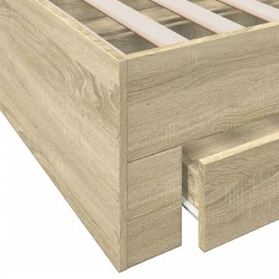 Bedframe met lades bewerkt hout sonoma eikenkleurig 90x200 cm
