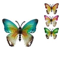 (R) Wandhanger vlinder Susanne metaal 29 cm 4 assorti | 24 stuks - thumbnail