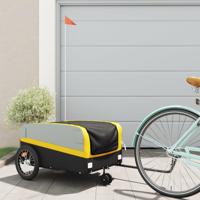 Fietstrailer 45 kg ijzer zwart en geel - thumbnail