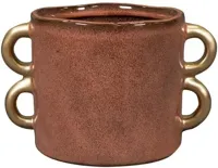 TS Collection bloempot bianca keramiek 14x13cm koraal - thumbnail