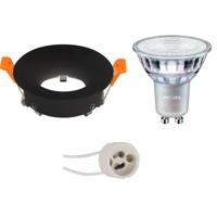 Philips LED Spot Set GU10 - Rond Inbouw - Mat Zwart - Ø85mm - Warm Wit 2200K-2700K - DimTone Dimbaar - 4.9W - thumbnail