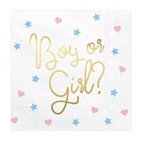 Gender Reveal &apos;Boy or Girl&apos; servetten - thumbnail