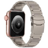 By Qubix - Titanium H-type schakelband - Titanium kleur - Compatible met Apple Watch 38mm / 40mm / 41mm / 42mm - Compatible Apple watch bandjes - thumbnail