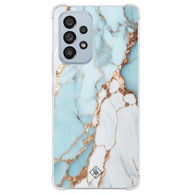 Samsung Galaxy A53 shockproof hoesje - Marmer lichtblauw