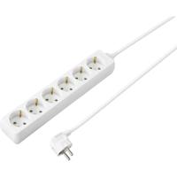 Sygonix SY-4890994 Stekkerdoos 6-voudig Wit Randaarde stekker 1 stuk(s) - thumbnail