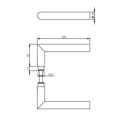 Intersteel Deurkruk Jura hoek 90° - RVS Intersteel Deurkruk Jura hoek 90° - RVS