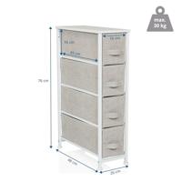 hjh LIVING Kast Foldress (4 vakken, Grijs) - thumbnail