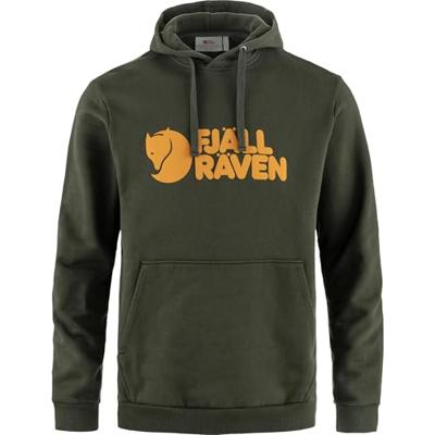 Fjallraven Logo Hoodie Trui Heren Deep Forest S