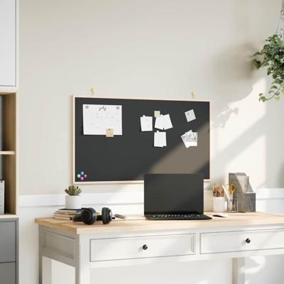 VidaXL Krijtbord met massief grenenhouten frame zwart 100x55 cm