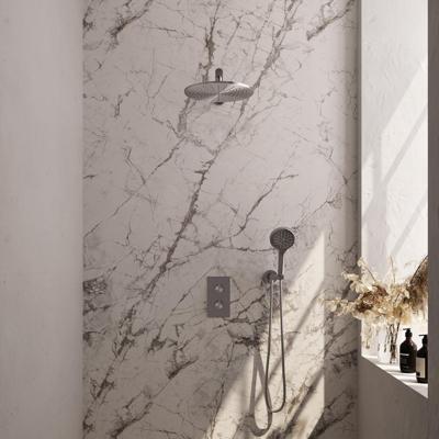 Brauer Brushed Carving Thermostatische Regendoucheset Inbouw - Hoofddouche 30 cm - Rechte Wandarm - 3 Weg - Handdouche 3 Standen - Doucheslang - Wandaansluitbocht - Rvs