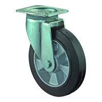 BS Rollen Zwenkwiel voor zware lasten | wiel-d. 200 mm draagvermogen 450 kg | rubber | 135 mm 110 mm | 1 stuk - L600.B80.200 L600.B80.200 - thumbnail