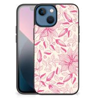 Apple iPhone 13 mini Bloemen Hoesje Pink Flowers - thumbnail