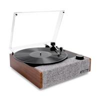 Victrola Eastwood II platenspeler, walnootafwerking draaitafel met luidsprekers, Bluetooth 5.1 en Vinyl Stream-technologie, vintage stijl 3-speed vinylspeler, Audio Technica AT-3600LA Cartridge - thumbnail