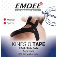 Emdee Kinesio tape zwart pre cut 1 Stuks - thumbnail