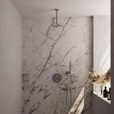 Brauer Brushed Carving Thermostatische Regendoucheset Inbouw - Hoofddouche 20 cm - 3 Weg - Handdouche Rond - Doucheslang - Wandaansluitbocht - Rvs