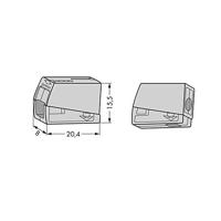 Wago kroonklem 1 x soepel en 1 x massief 224-101 - thumbnail