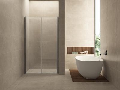 Wiesbaden Douchedeur | 2 Pendeldeuren | 90x200cm | 6mm NANO coating glas | Chroom | Nisdeur