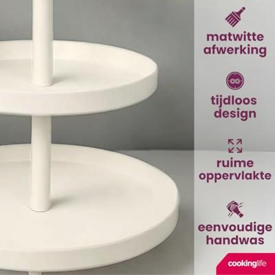 Cookinglife Etagère - Serveertoren - 55 cm Hoog