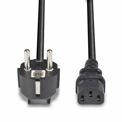 Lindy 30336 3m CEE7/7 Schuko C13 coupler Zwart electriciteitssnoer