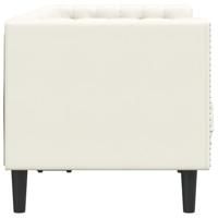 Tweezitsbank Chesterfield-stijl en bolsters fluweel crèmekleur - thumbnail