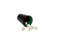 Longfield Pokerbeker 9 cm zwart kunstleer - thumbnail