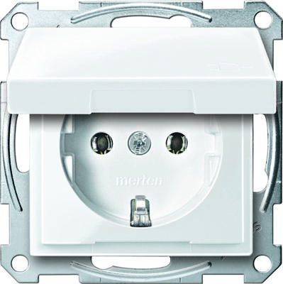 Merten stopcontact enkel polarwit glans 2311-0319 klapdeksel