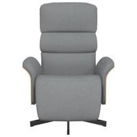 Fauteuil verstelbaar met voetensteun stof lichtgrijs - thumbnail
