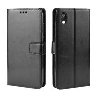 Retro Crazy Horse textuur horizontale Flip lederen case voor Huawei Y5 (2019) met houder & card slots & Photo Frame (zwart) - thumbnail