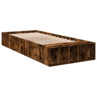 Bedframe bewerkt hout gerookt eikenkleurig 100x200 cm - thumbnail