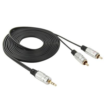 3.5mm Plug Stereo naar 2 RCA mannetje Audio Kabel, Lengte: 3 meter