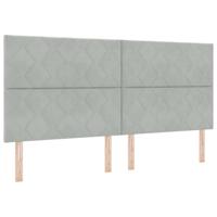 Boxspring bed met matras Lichtgrijs 200 x 200 cm Fluweel - thumbnail