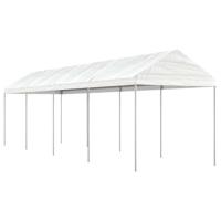 Prieel met dak 8,92x2,28x2,69 m polyetheen wit - thumbnail