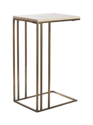 Light & Living Laptoptafel 'Roshan' Travertin, kleur Zand/Antiek Brons