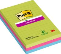 Post-it Super Sticky notes XXL, 90 vel, ft 102 x 152 mm, geassorteerde kleuren, pak van 3 blokken - thumbnail