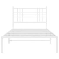Bedframe met hoofdbord metaal wit 100x190 cm - thumbnail
