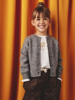 Meisjesvest in schuimbreiwerk gemêleerd grijs - thumbnail