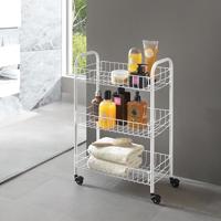 Metaltex Tomado- siena keukentrolley met wielen 41x23x63 cm zilver - thumbnail