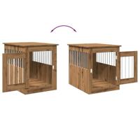 VidaXL Hondenbench 55x75x65 cm bewerkt hout artisanaal eikenkleurig - thumbnail