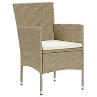 7-delige Tuinset met kussens poly rattan beige - thumbnail
