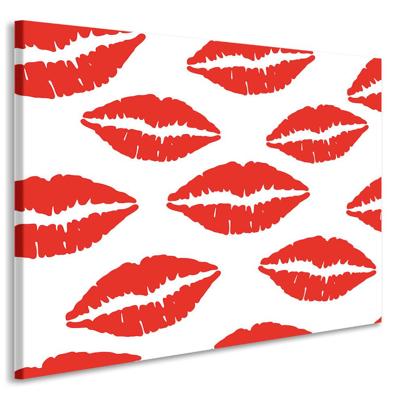 Schilderij - Lippen, premium print, 3 maten, Wanddecoratie voor huiskamer en slaapkamer.