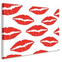 Schilderij - Lippen, premium print, 3 maten, Wanddecoratie voor huiskamer en slaapkamer. - thumbnail