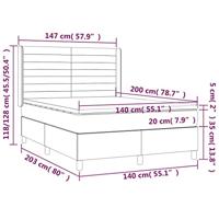 Boxspring met matras stof donkerbruin 140x200 cm - thumbnail
